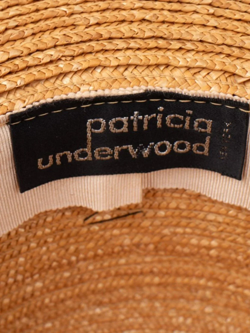 Patricia Underwood Straw Hat With Red Stripe and Gold Button Detail See Details
